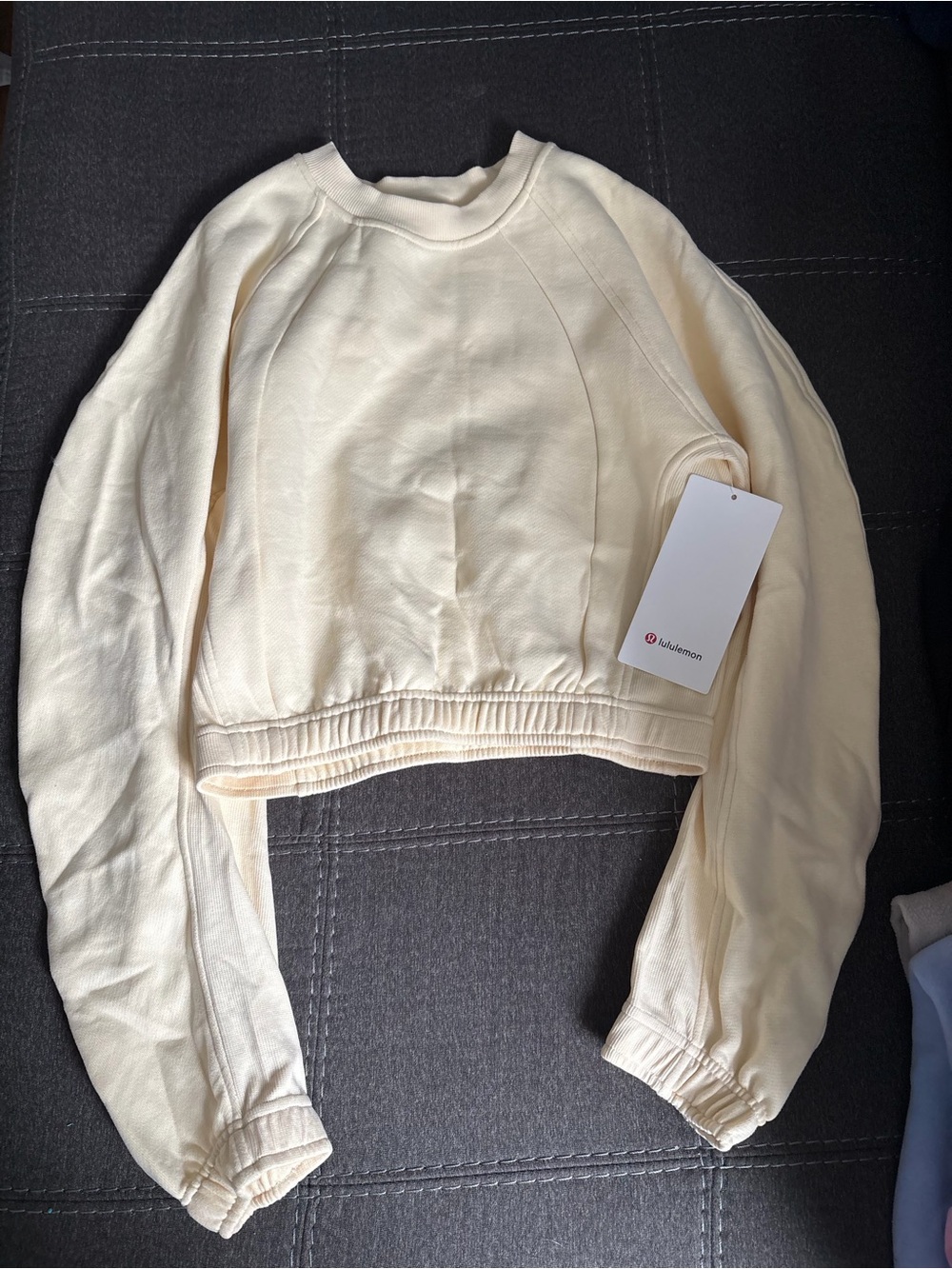 lululemon athletica Cream Cropped Crew Sweatshirt